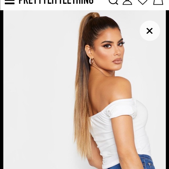 Cream Corset Stitched Bardot Crop Top NWT - Picture 3 of 3